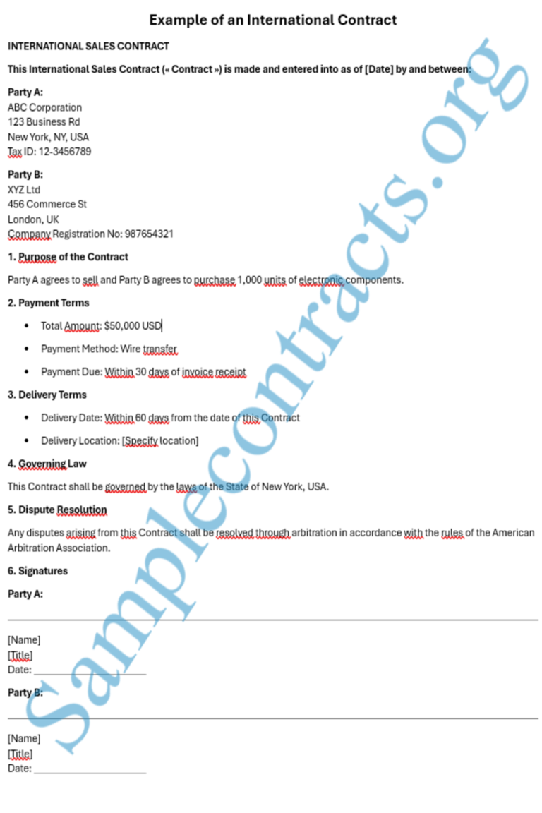 A comprehensive guide on creating free international contracts with examples and expert advice.